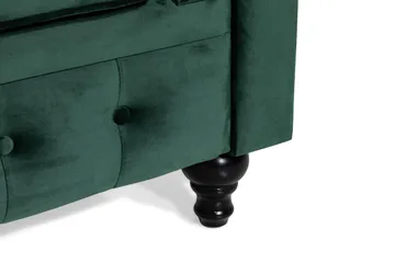 Chesterfield Lyx Stor behagelig dyp fløyelfotøyd – Fotøyd til stue - Mørkegrønn Fløyel - Møbler - Stoler - Lenestoler - Chesterfield lenestol