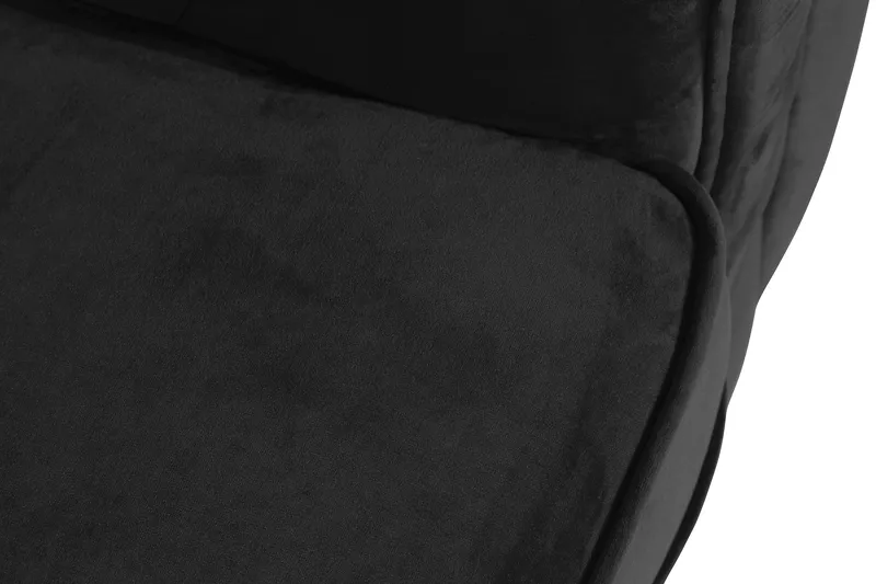 Chesterfield Lyx Stor behagelig dyp fløyelfotøyd – Fotøyd til stue - Svart Fløyel - Møbler - Stoler - Lenestoler - Chesterfield lenestol