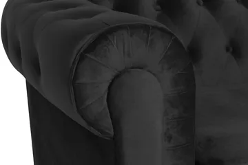 Chesterfield Lyx Stor behagelig dyp fløyelfotøyd – Fotøyd til stue - Svart Fløyel - Møbler - Stoler - Lenestoler - Chesterfield lenestol