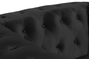 Chesterfield Lyx Stor behagelig dyp fløyelfotøyd – Fotøyd til stue - Svart Fløyel - Møbler - Stoler - Lenestoler - Chesterfield lenestol