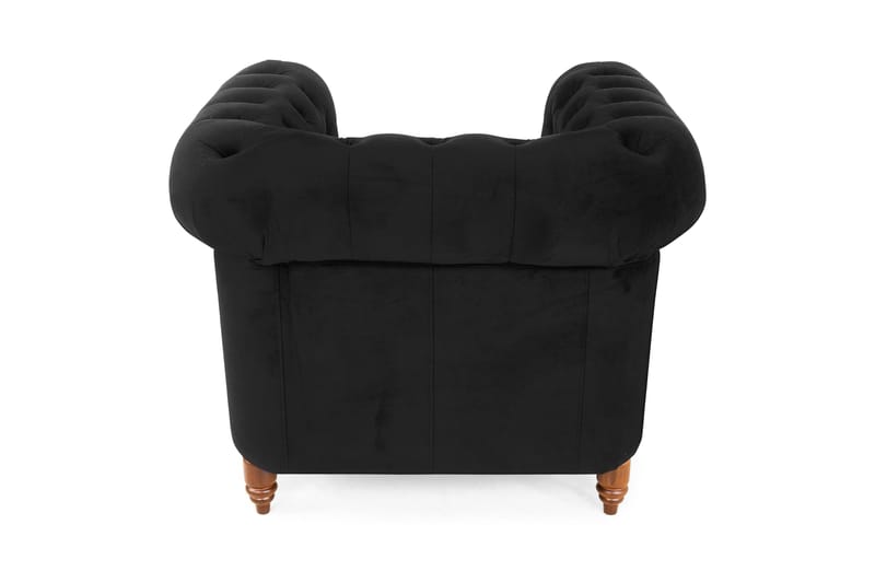 Fløyelslenestol Chester Deluxe - Svart - Møbler - Stoler - Lenestoler - Chesterfield lenestol