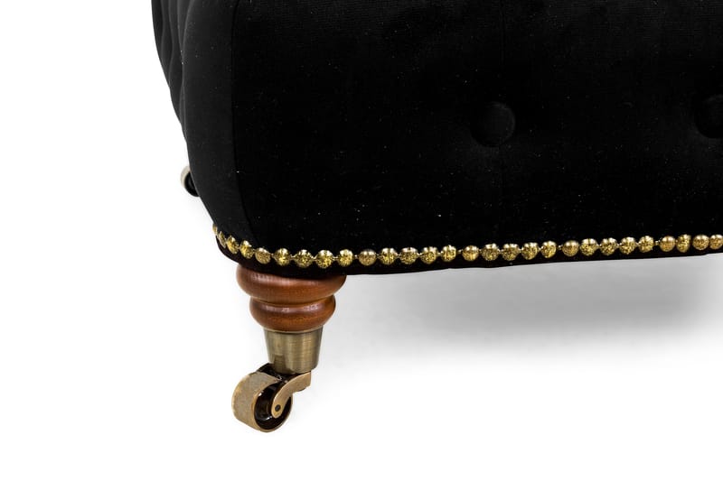 Fløyelslenestol Chester Deluxe - Svart - Møbler - Stoler - Lenestoler - Chesterfield lenestol