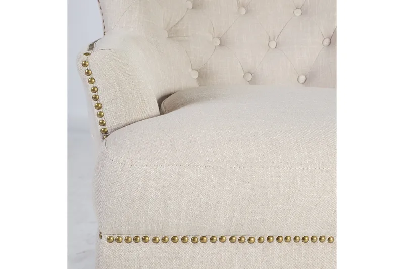 Lenestol HOLMES 79x85xH98cm beige - Møbler - Stoler - Lenestoler - Chesterfield lenestol