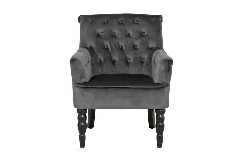 Naoki Lenestol Fløyel - Grå - Møbler - Stoler - Lenestoler - Chesterfield lenestol