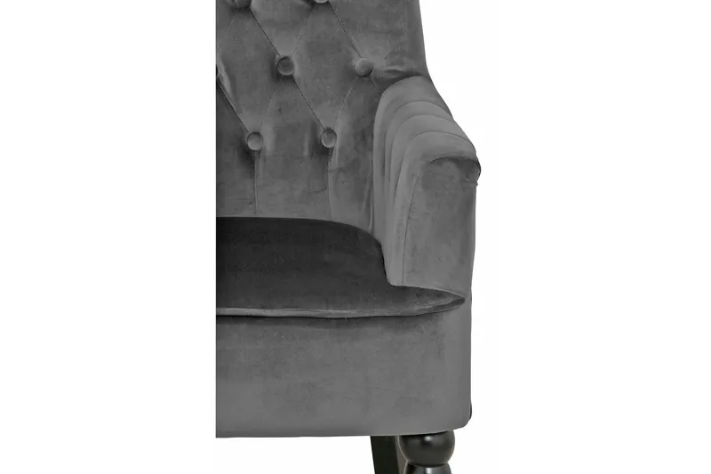 Naoki Lenestol Fløyel - Grå - Møbler - Stoler - Lenestoler - Chesterfield lenestol