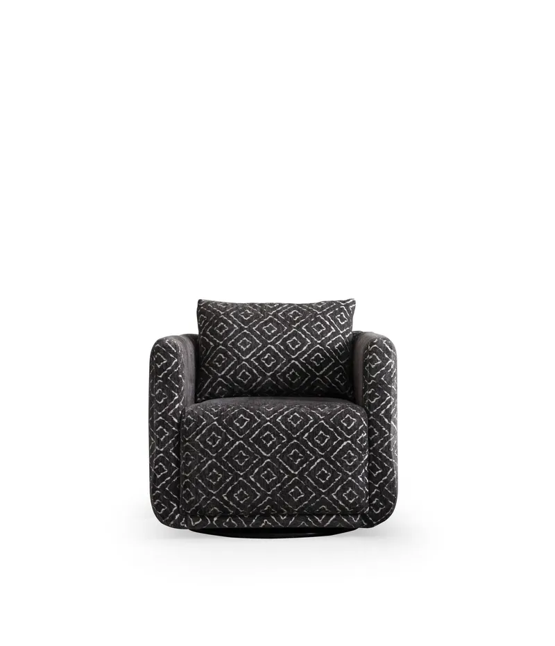 Childress lenestol Chenille, Svart/hvit