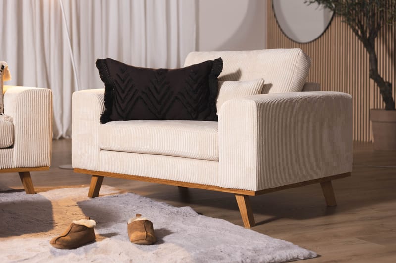 Copenhagen Lenestol Cordfløyel - Beige - Møbler - Stoler - Lenestoler