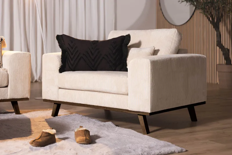 Copenhagen Lenestol Cordfløyel - Beige - Møbler - Stoler - Lenestoler