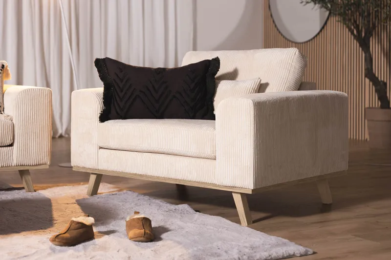 Copenhagen Lenestol Cordfløyel - Beige - Møbler - Stoler - Lenestoler