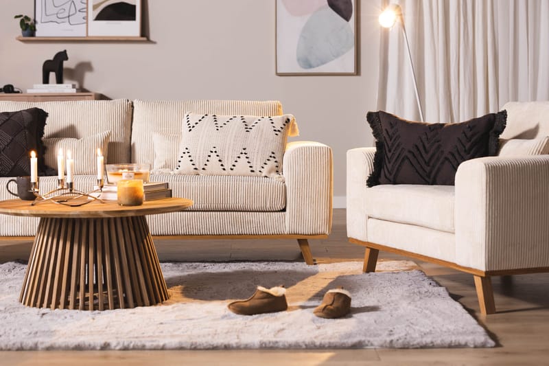 Copenhagen Lenestol Cordfløyel - Beige - Møbler - Stoler - Lenestoler