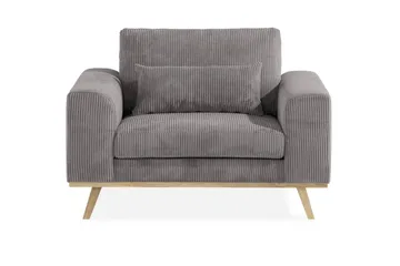 Copenhagen Lenestol Cordfløyel - Grå - Møbler - Stoler - Lenestoler