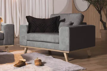 Copenhagen Lenestol Cordfløyel - Grå - Møbler - Stoler - Lenestoler