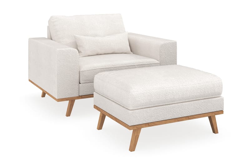 Copenhagen Lenestol med Fotskammel, Hvit