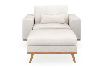 Copenhagen Lenestol med Fotskammel - Hvit - Møbler - Stoler - Lenestoler - Lenestol med fotskammel