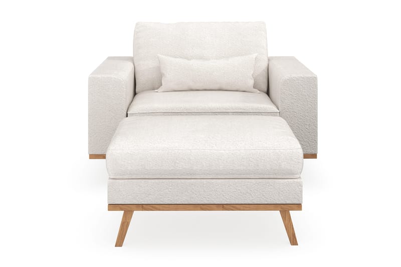 Copenhagen Lenestol med Fotskammel - Hvit - Møbler - Stoler - Lenestoler - Lenestol med fotskammel