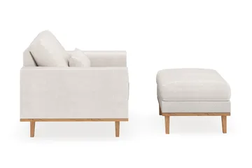 Copenhagen Lenestol med Fotskammel - Hvit - Møbler - Stoler - Lenestoler - Lenestol med fotskammel