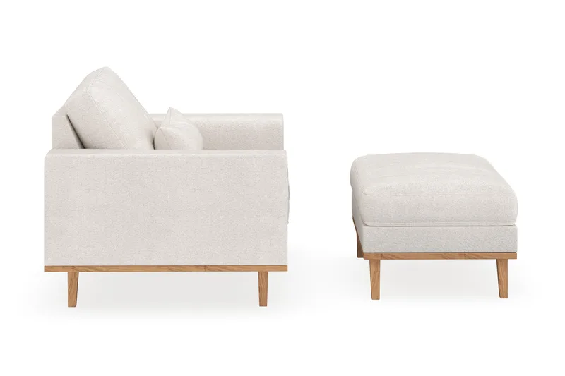 Copenhagen Lenestol med Fotskammel - Hvit - Møbler - Stoler - Lenestoler - Lenestol med fotskammel