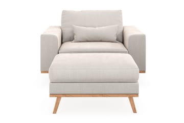 Copenhagen Lenestol med Fotskammel - Kremhvit - Møbler - Stoler - Lenestoler