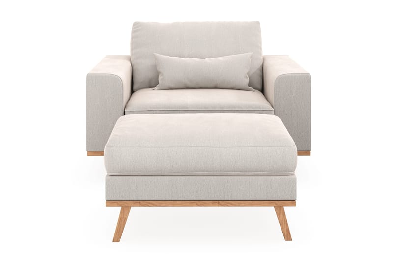 Copenhagen Lenestol med Fotskammel - Kremhvit - Møbler - Stoler - Lenestoler