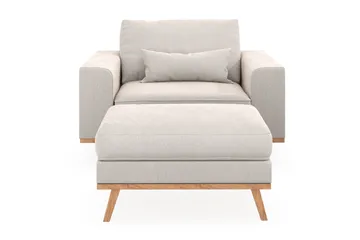 Copenhagen Lenestol med Fotskammel - Kremhvit - Møbler - Stoler - Lenestoler - Lenestol med fotskammel