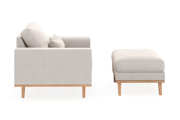 Copenhagen Lenestol med Fotskammel - Kremhvit - Møbler - Stoler - Lenestoler