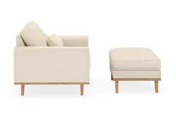 Copenhagen Lenestol med Fotskammel - Lysebeige - Møbler - Stoler - Lenestoler - Lenestol med fotskammel