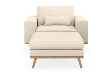 Copenhagen Lenestol med Fotskammel - Lysebeige - Møbler - Stoler - Lenestoler - Lenestol med fotskammel