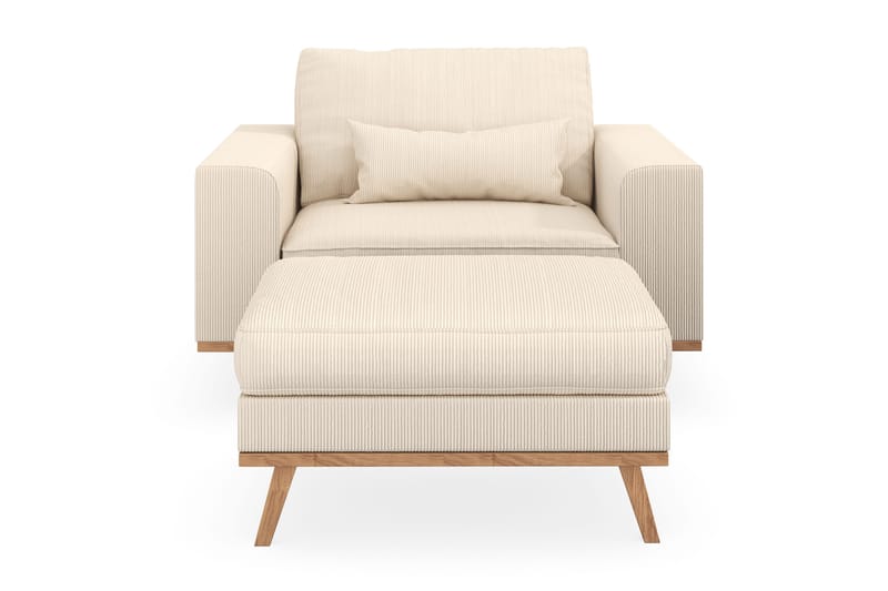 Copenhagen Lenestol med Fotskammel - Lysebeige - Møbler - Stoler - Lenestoler - Lenestol med fotskammel