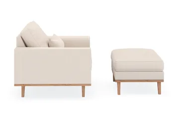 Copenhagen Lenestol med Fotskammel - Lysebeige - Møbler - Stoler - Lenestoler - Lenestol med fotskammel