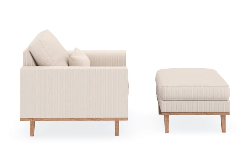Copenhagen Lenestol med Fotskammel - Lysebeige - Møbler - Stoler - Lenestoler - Lenestol med fotskammel