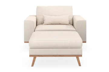 Copenhagen Lenestol med Fotskammel - Lysebeige - Møbler - Stoler - Lenestoler - Lenestol med fotskammel