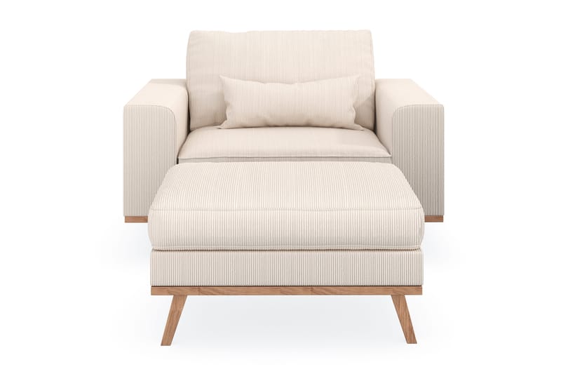 Copenhagen Lenestol med Fotskammel - Lysebeige - Møbler - Stoler - Lenestoler - Lenestol med fotskammel