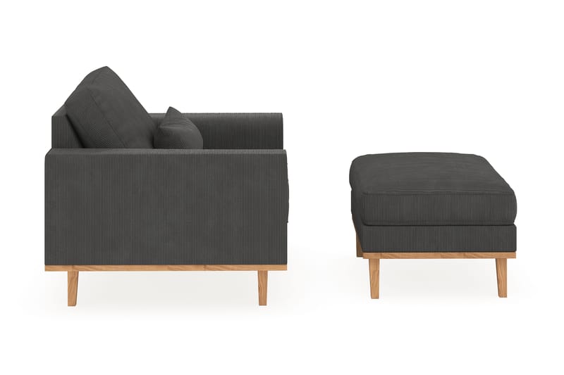 Copenhagen Lenestol med Fotskammel - Mørkegrå - Møbler - Stoler - Lenestoler