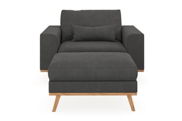 Copenhagen Lenestol med Fotskammel - Mørkegrå - Møbler - Stoler - Lenestoler