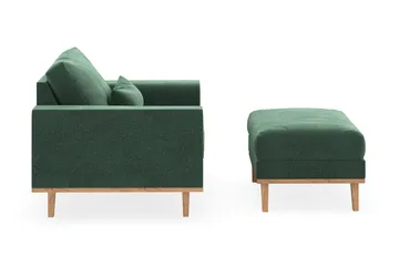 Copenhagen Lenestol med Fotskammel - Mørkegrønn - Møbler - Stoler - Lenestoler