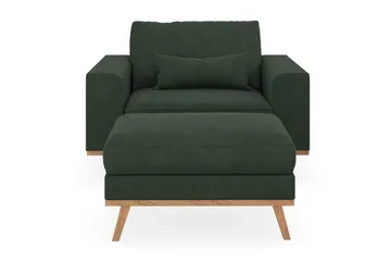 Copenhagen Liggelenestol med fotskammel - Mørkegrønn - Møbler - Stoler - Lenestoler - Lenestol med fotskammel