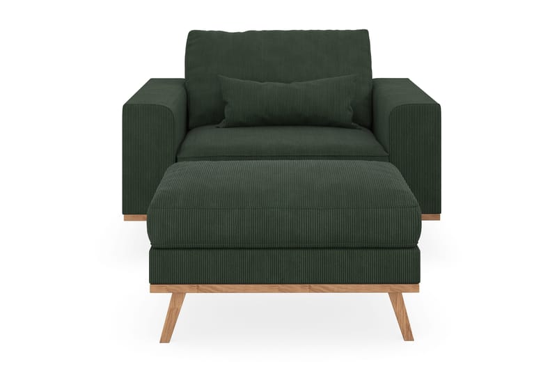 Copenhagen Liggelenestol med fotskammel - Mørkegrønn - Møbler - Stoler - Lenestoler - Lenestol med fotskammel