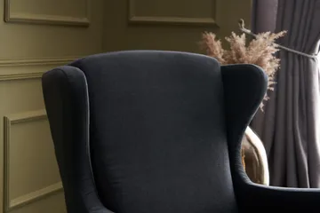 Edgara Lenestol - Fløyel/Antrasitt/Natur - Møbler - Stoler - Lenestoler - Fløyelslenestol