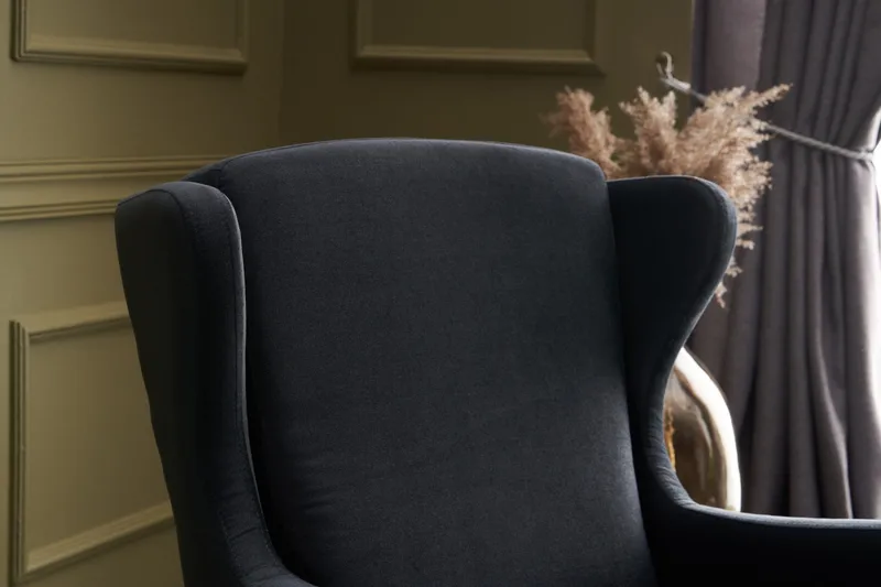 Edgara Lenestol - Fløyel/Antrasitt/Natur - Møbler - Stoler - Lenestoler - Fløyelslenestol