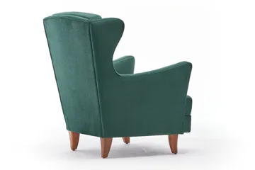 Edgara Lenestol - Fløyel/Grønn/Natur - Møbler - Stoler - Lenestoler - Fløyelslenestol