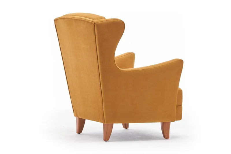 Edgara Lenestol - Fløyel/Guld/Natur - Møbler - Stoler - Lenestoler - Fløyelslenestol