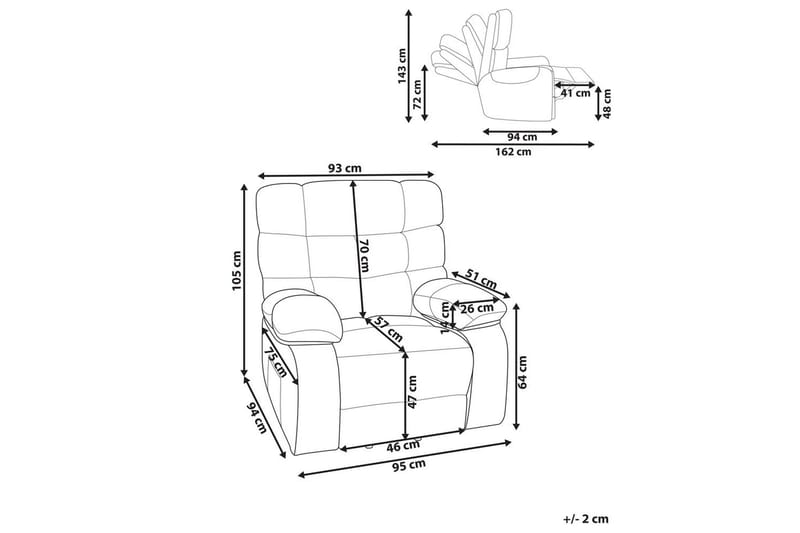 Elektrisk reclinerstol Ares Lysebeige - Lysebeige - Møbler - Stoler - Lenestoler - Liggestol