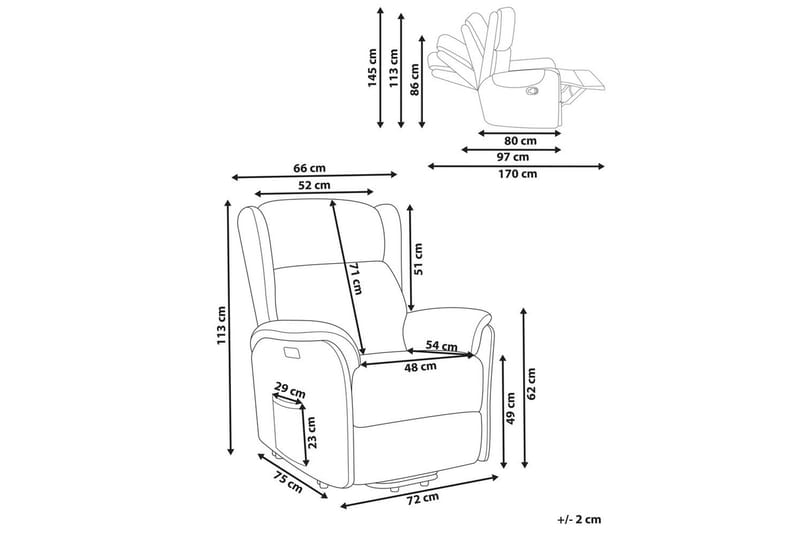 Elektrisk reclinerstol Elegy - Tuape - Møbler - Stoler - Lenestoler - Liggestol
