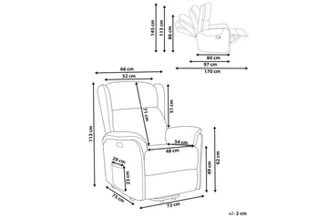 Elektrisk reclinerstol Elegy - Tuape - Møbler - Stoler - Lenestoler - Recliner