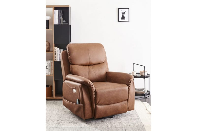 Elektrisk reclinerstol Glorie Brun - Brun - Møbler - Stoler - Lenestoler - Massasjestol