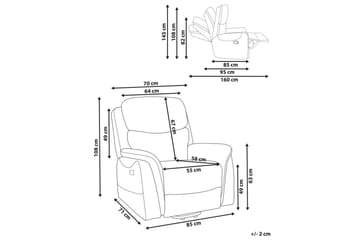Elektrisk reclinerstol Glorie Brun - Brun - Møbler - Stoler - Lenestoler - Massasjestol