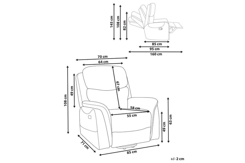 Elektrisk reclinerstol Glorie Brun - Brun - Møbler - Stoler - Lenestoler - Massasjestol