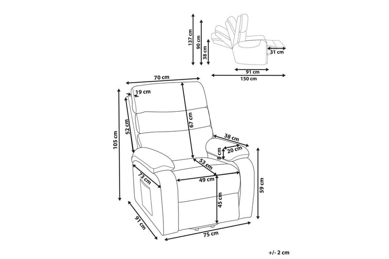 Elektrisk reclinerstol Rise Beige - Beige - Møbler - Stoler - Lenestoler - Liggestol