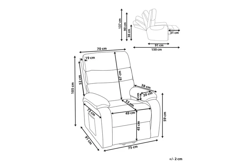 Elektrisk reclinerstol Rise Beige - Beige - Møbler - Stoler - Lenestoler - Recliner
