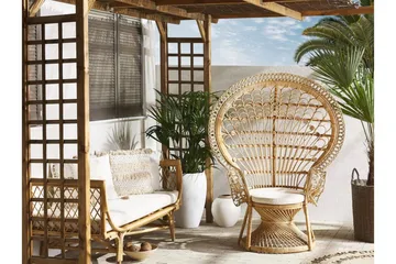 Emmanuelle Stol Påfugl - Rotting/Beige - Møbler - Stoler - Lenestoler